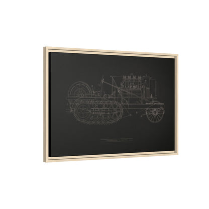 Vintage HOLT Tractor Patent Drawing Industrial Artwork | Framed Wall Art on Stretched Canvas