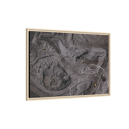Drone Mining Construction Site - Photo Art Framed on Stretched Canvas