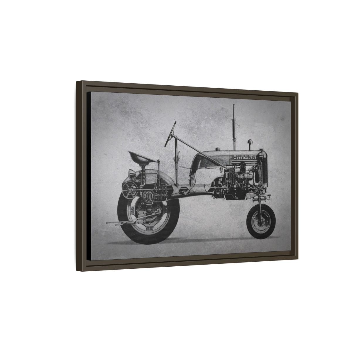 Vintage Farmall Pony Cutaway Drawing | Framed Wall Art on Canvas