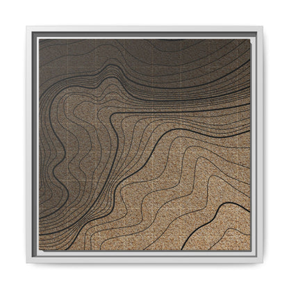 Topographic Lines Abstract Wall Art on Framed Canvas