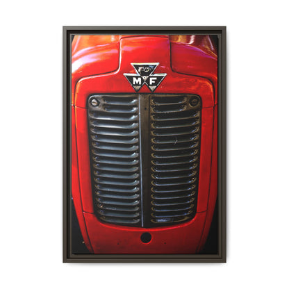 Vintage Massey Ferguson Tractor Grill Matte Canvas Framed | Farm Machinery Wall Art