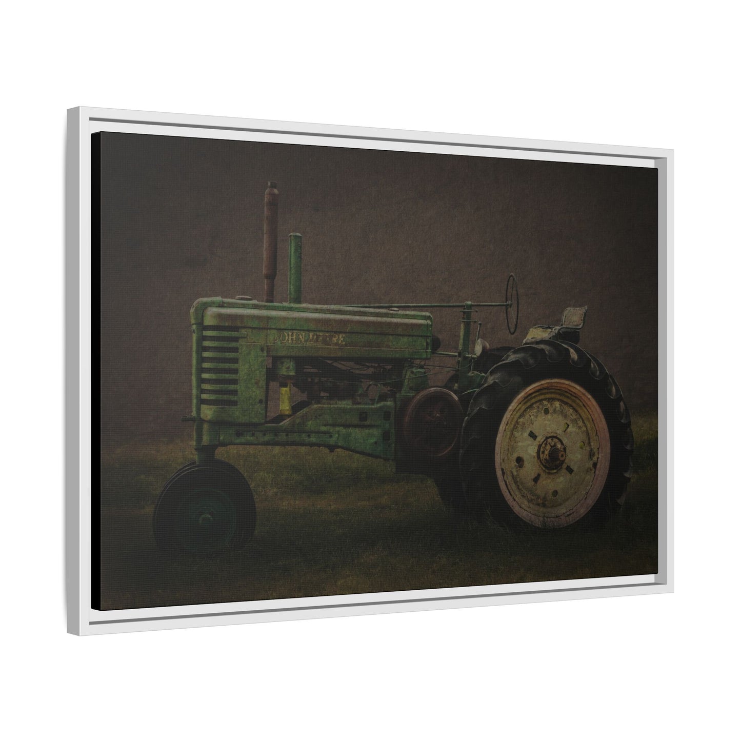 Vintage Weathered John Deere Model G | Framed Wall Art on Stretched Canvas