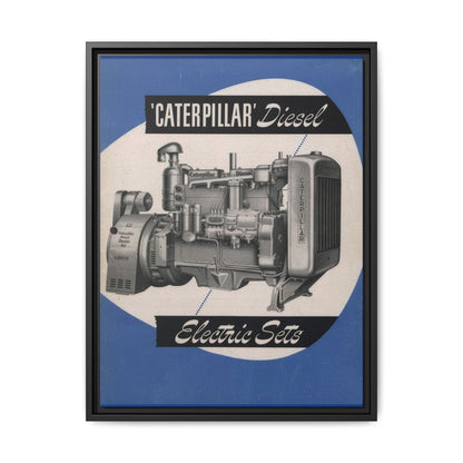 Diesel Electric Generator Vintage Dealership Sign on Framed  Matte Canvas