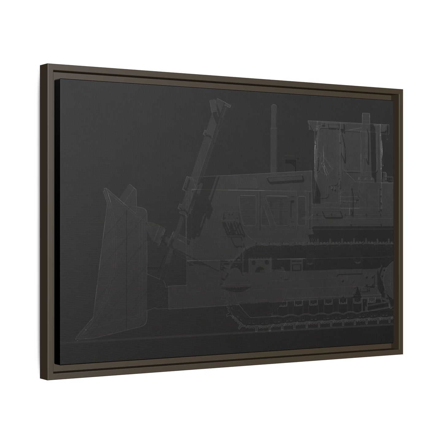 D2 Dozer Side View Technical Drawing | Framed Photo Wall Art on Canvas
