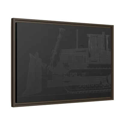 D2 Dozer Side View Technical Drawing | Framed Photo Wall Art on Canvas