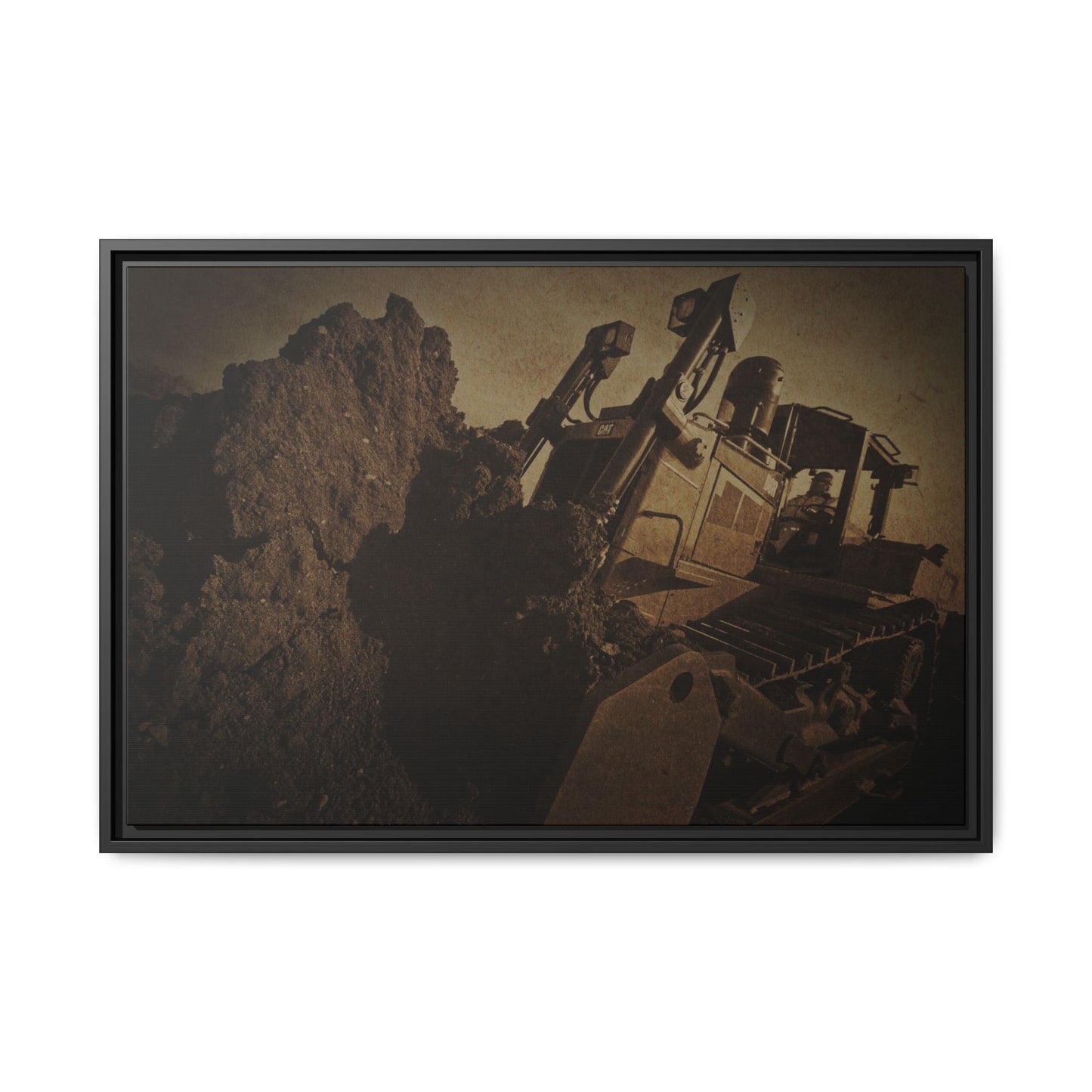 D8 Dozer Action| Framed Wall Art on Stretched Canvas