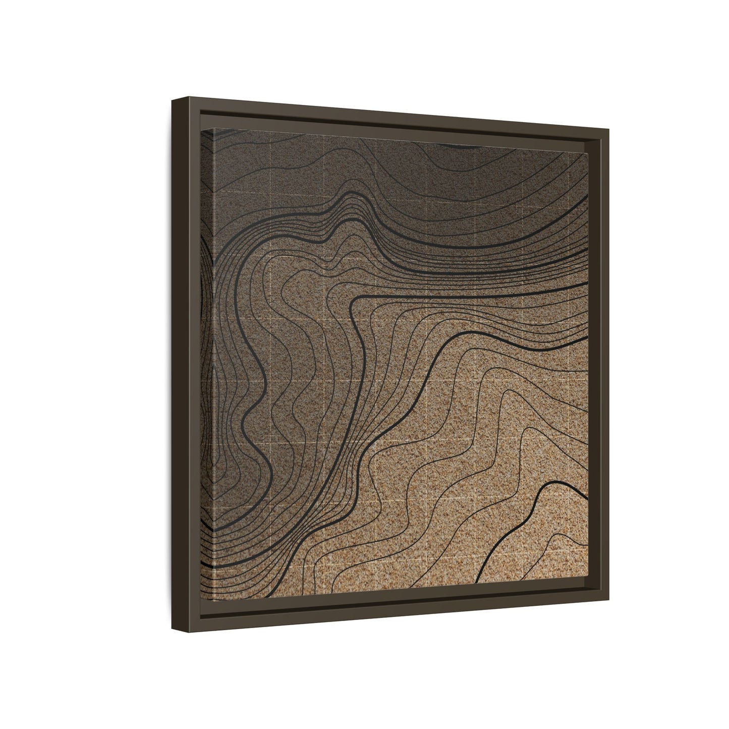 Topographic Lines Abstract Wall Art on Framed Canvas