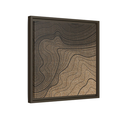 Topographic Lines Abstract Wall Art on Framed Canvas