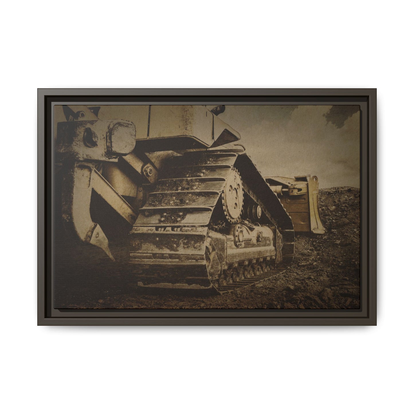 Rocky Dozer Horizon | Framed Wall Art on Stretched Canvas