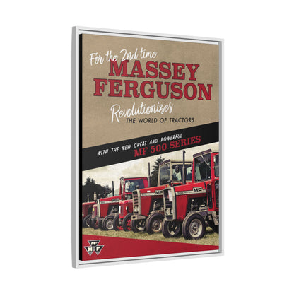 Massey Ferguson MF500 Revolution Vintage Advertisement  Framed Wall Art on Canvas | Vintage Farm Sign