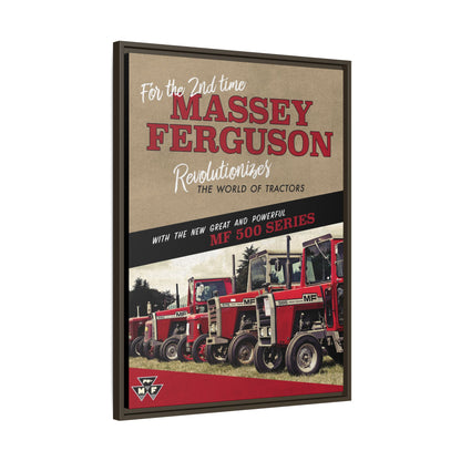 Massey Ferguson MF500 Revolution Vintage Advertisement  Framed Wall Art on Canvas | Vintage Farm Sign