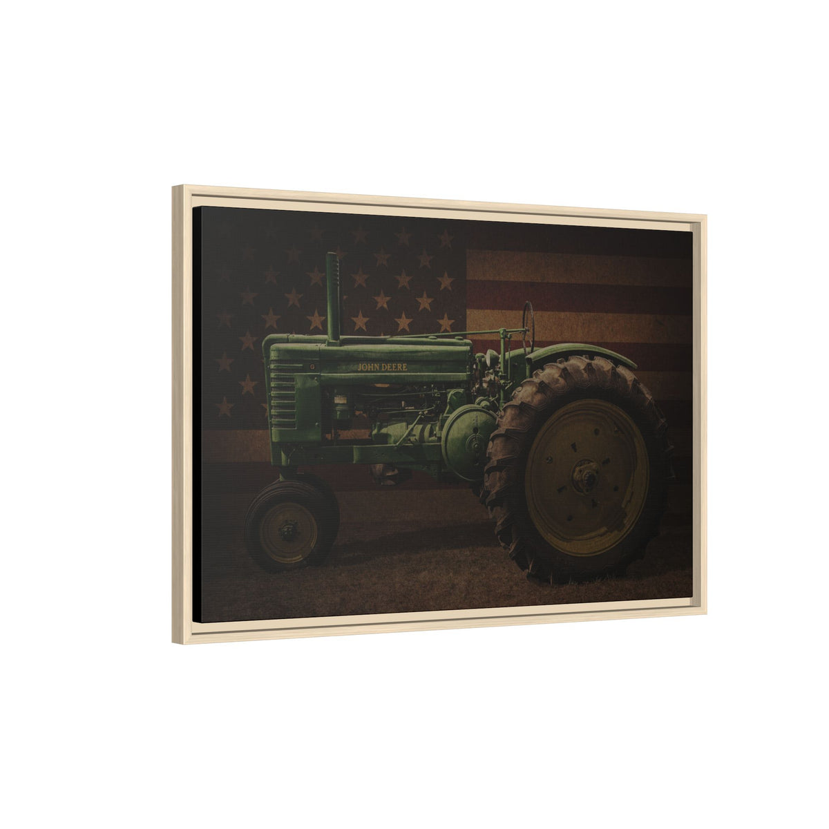 Patriotic John Deere Model G Tractor | Framed Wall Art on Stretched Canvas