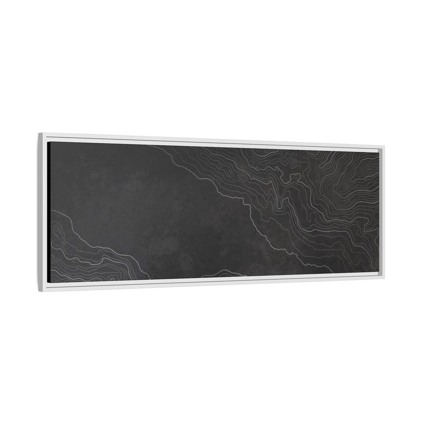 Minimalist Topographic Graphic Art - Framed Canvas
