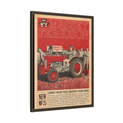Massey 25 Demonstration Day Vintage Dealer Sign, Framed Wall Art on Canvas