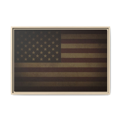Dark Mood American Flag | Framed Wall Art on Canvas
