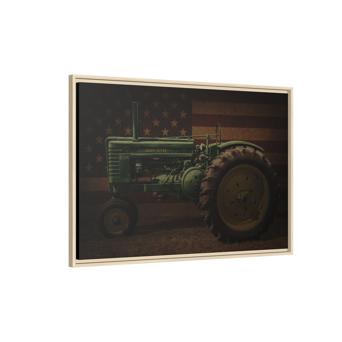 Patriotic John Deere Model G Tractor | Framed Wall Art on Stretched Canvas