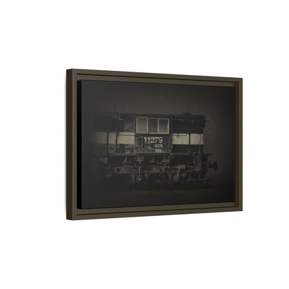 Vintage Diesel Locomotive Engine Matte Canvas Framed