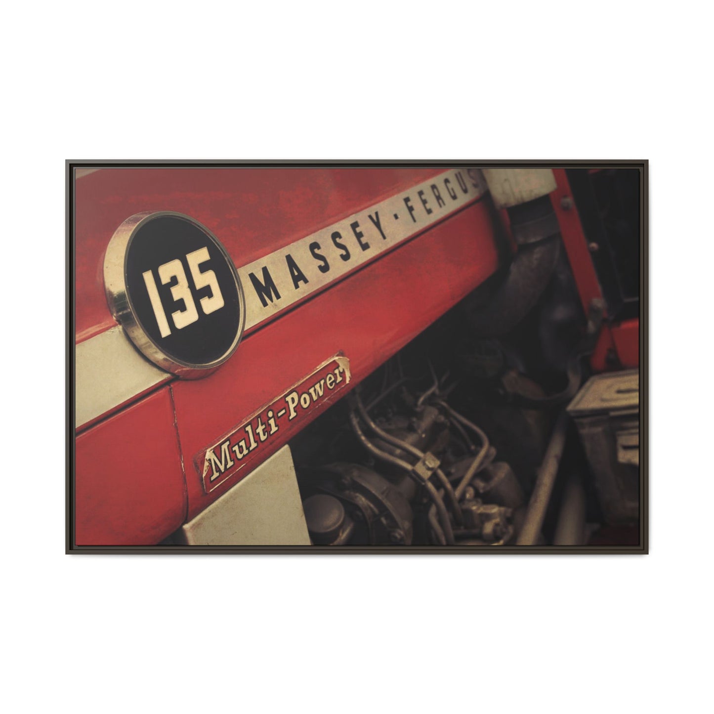 Vintage Massey 135 Close Up | Framed Wall Art on Stretched Canvas