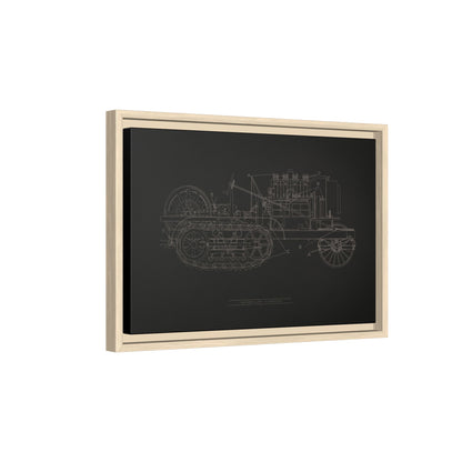 Vintage HOLT Tractor Patent Drawing Industrial Artwork | Framed Wall Art on Stretched Canvas