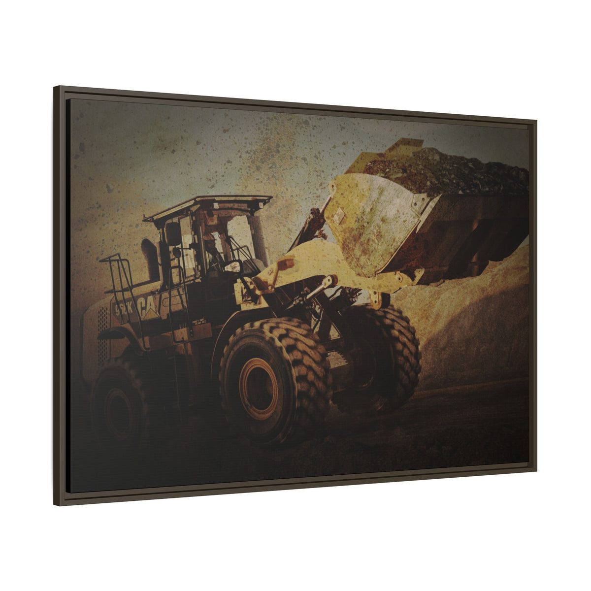 960K Dramatic Loader Action | Framed Wall Art on Stretched Canvas