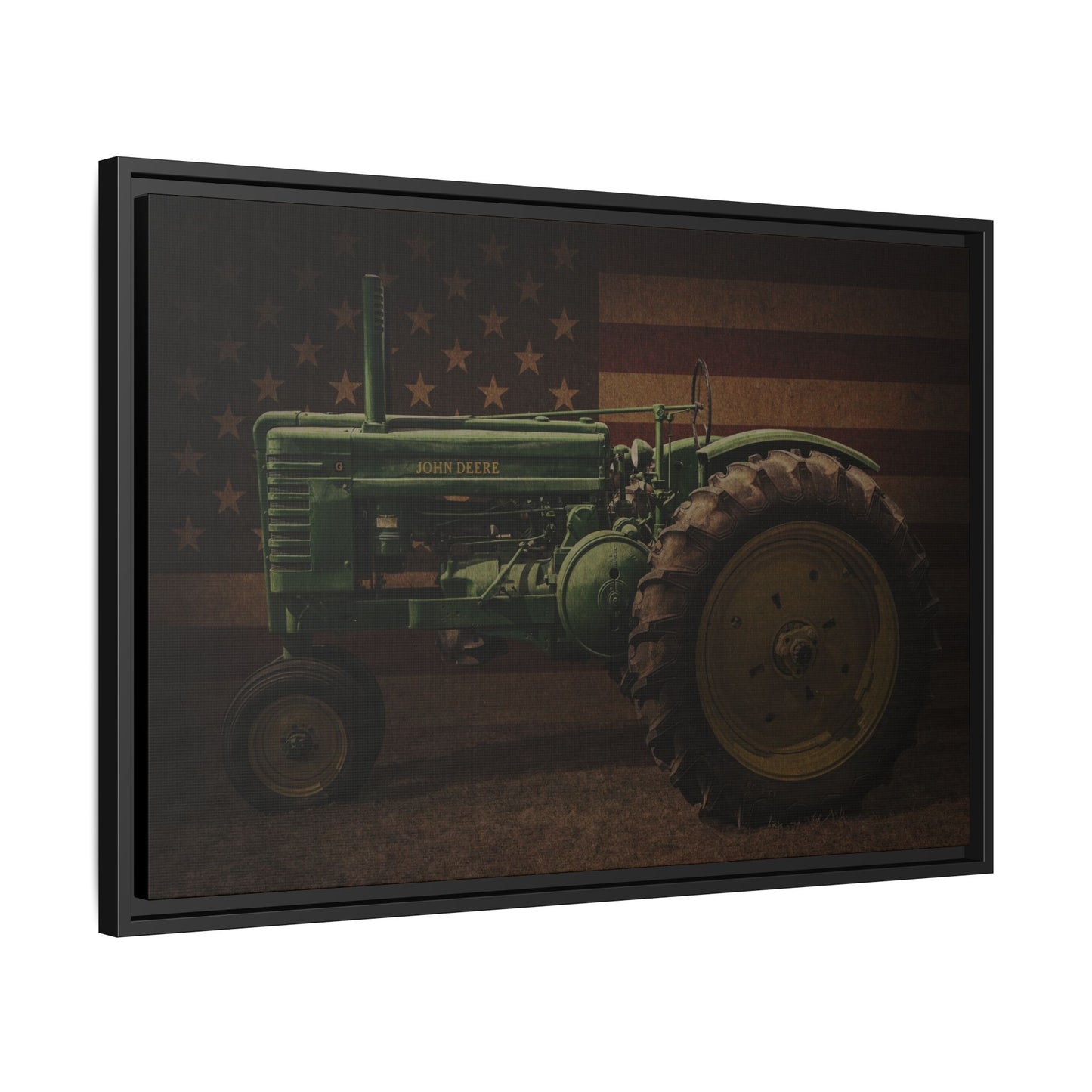 Patriotic John Deere Model G Tractor | Framed Wall Art on Stretched Canvas