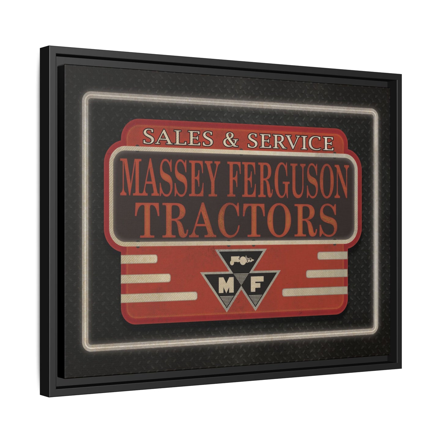 Massey Ferguson Tractors Vintage Dealership Sign Wall Art on Framed Canvasn