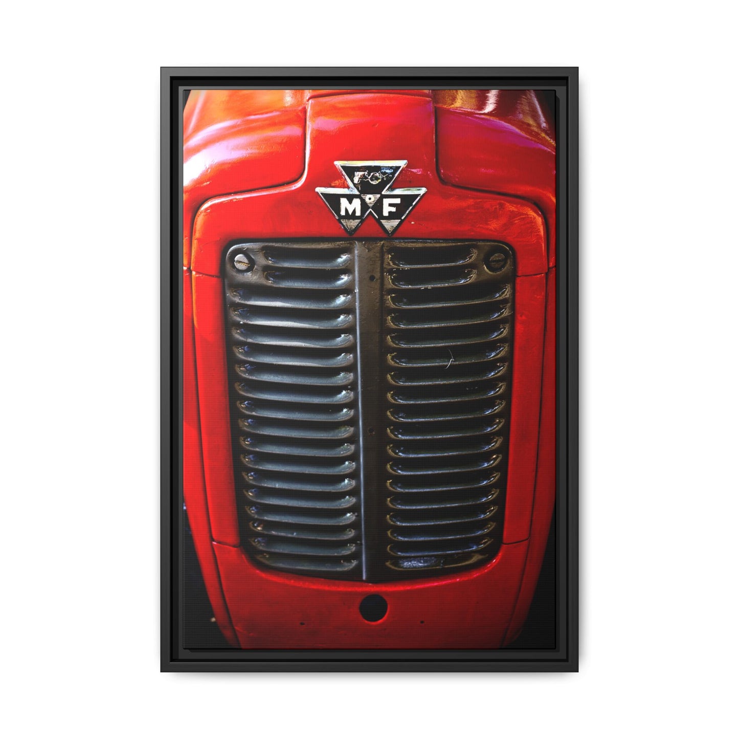 Vintage Massey Ferguson Tractor Grill Matte Canvas Framed | Farm Machinery Wall Art