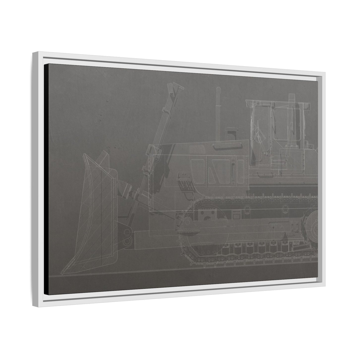 D2 Dozer Side View Technical Drawing | Framed Photo Wall Art on Canvas