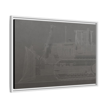 D2 Dozer Side View Technical Drawing | Framed Photo Wall Art on Canvas