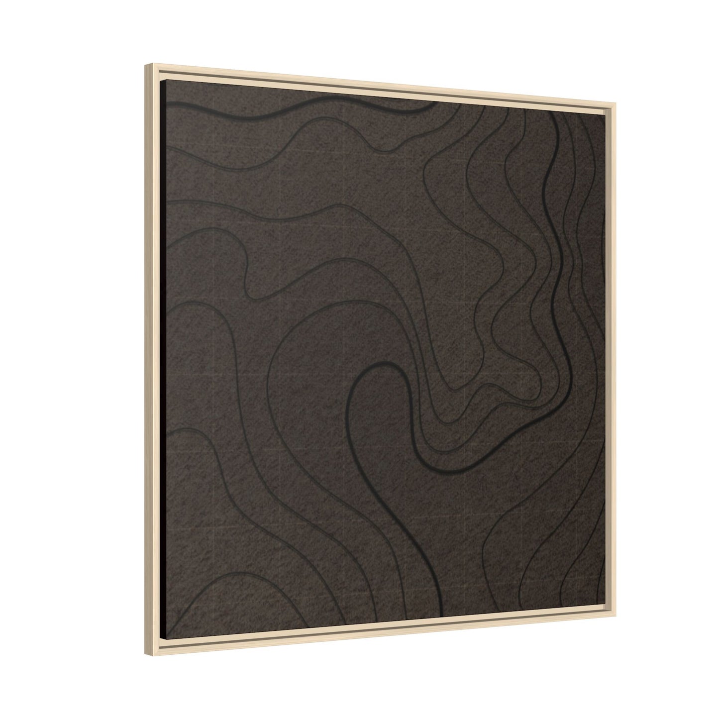 Abstract Topographic Tryptich - Left Panel - Matte Framed Canvas