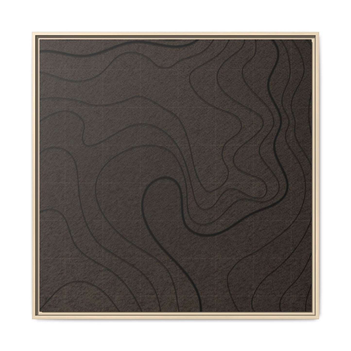Abstract Topographic Tryptich - Left Panel - Matte Framed Canvas