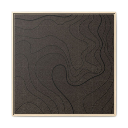 Abstract Topographic Tryptich - Left Panel - Matte Framed Canvas