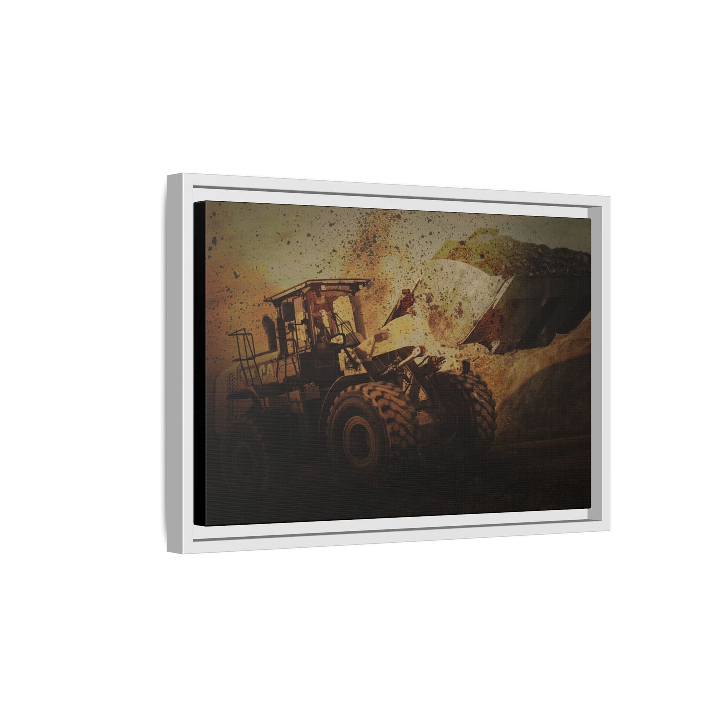960K Dramatic Loader Action | Framed Wall Art on Stretched Canvas