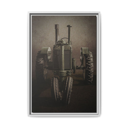 Vintage John Deere Model A Tractor Front View | Framed Wall Art on Stretched Canvas