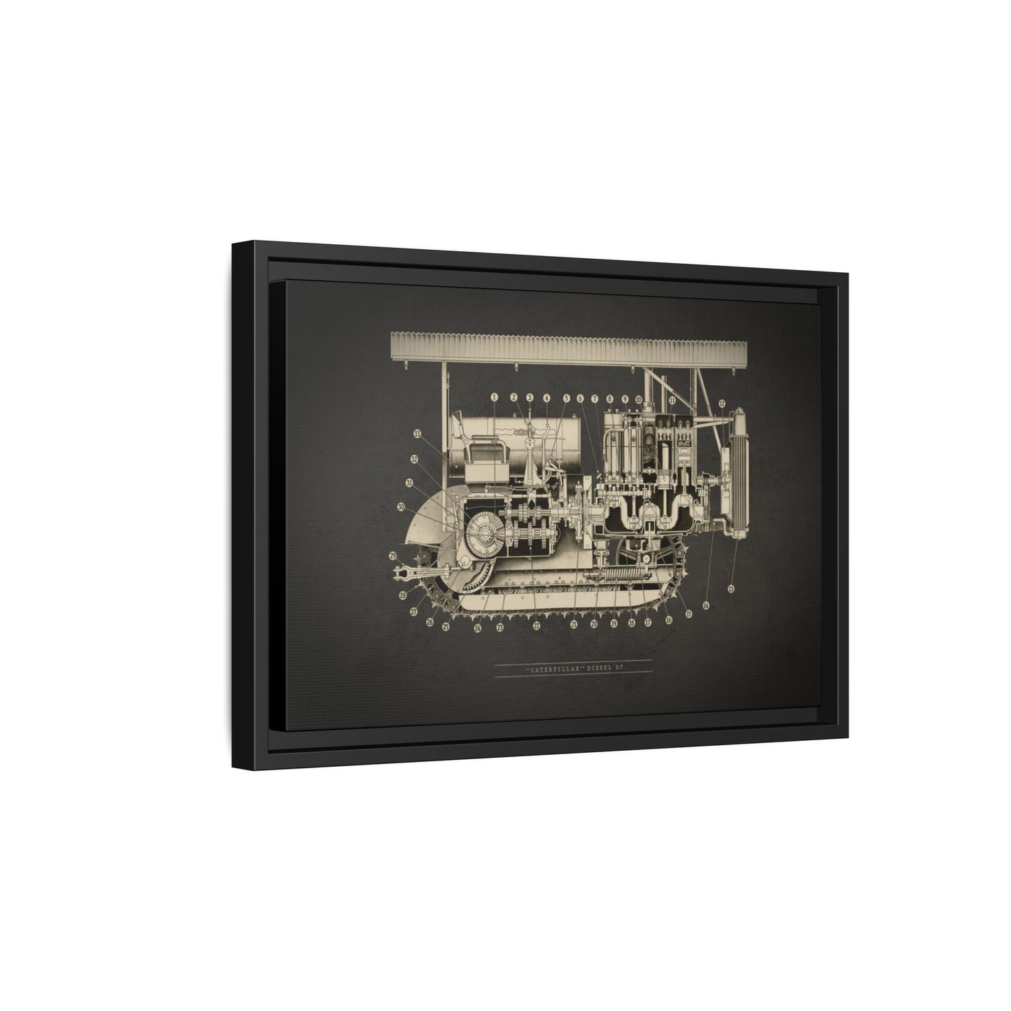 Vintage D7 Crawler Cutaway | Framed Wall Art on Matte Canvas