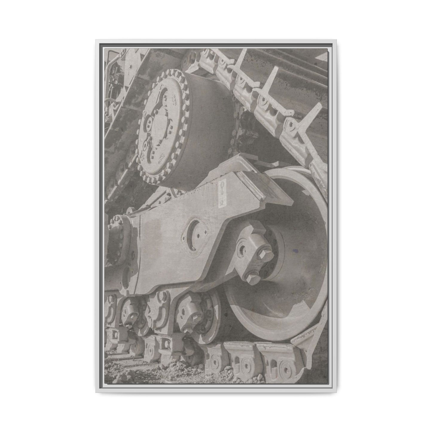 Epic D8 Dozer Triptych | Light Gray | Center Panel | Jondo | Matte Canvas Print (Framed)