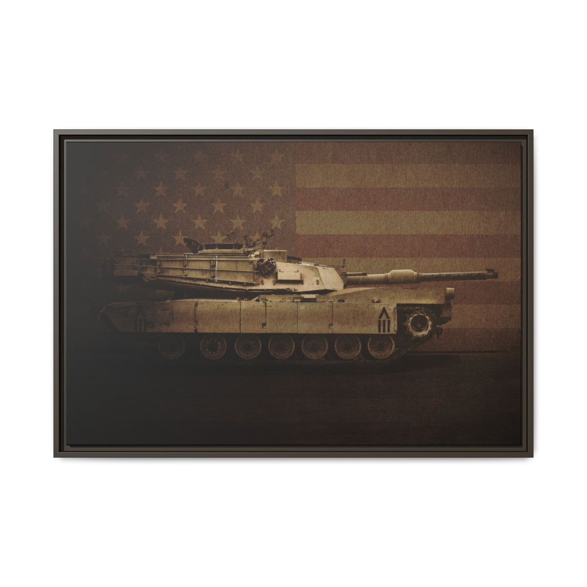 Patriotic Abrams M1 Tank | Framed Wall Art on Stretched Canvas