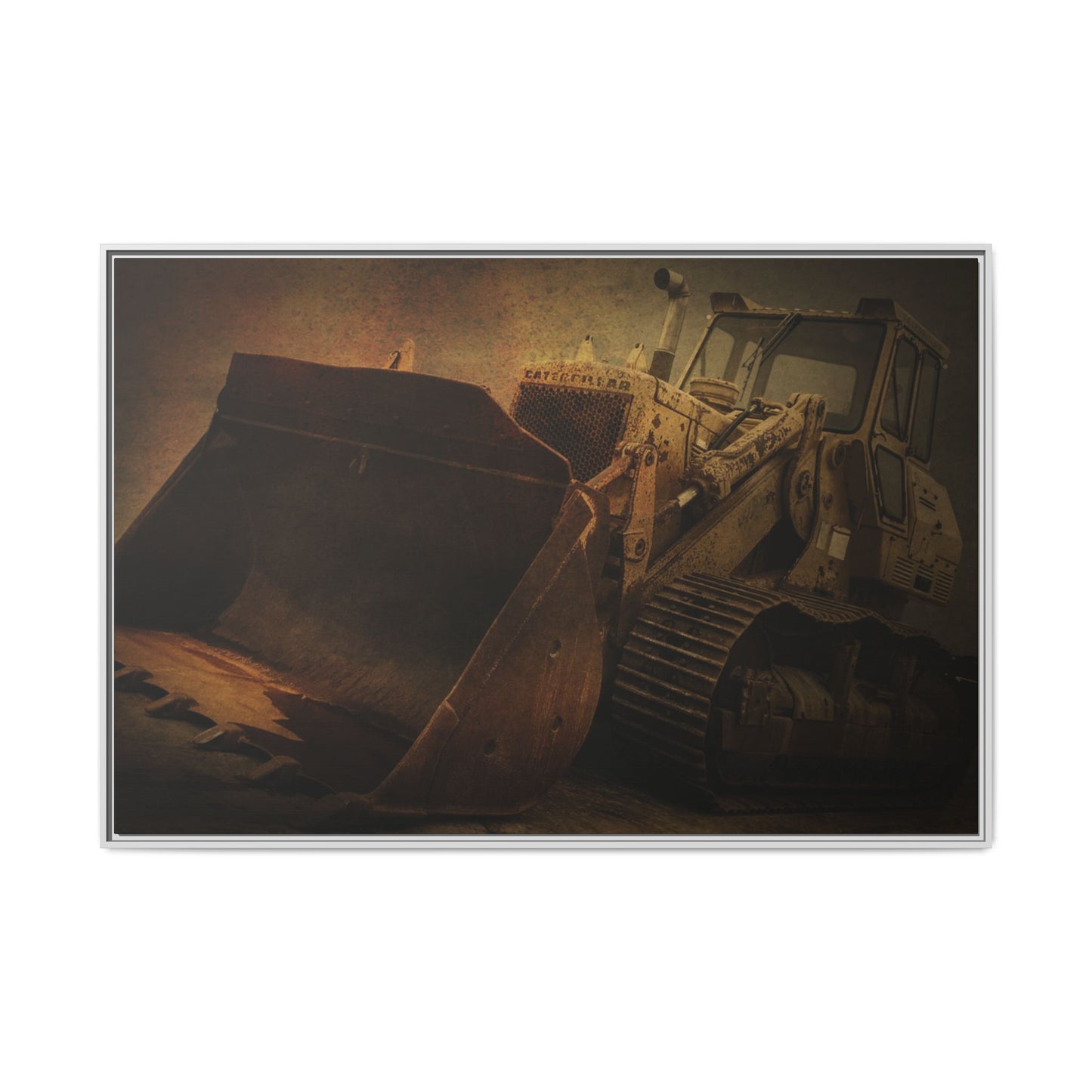 Classic 977K Dozer Action | Gold |  Framed Wall art on Stretched Canvas