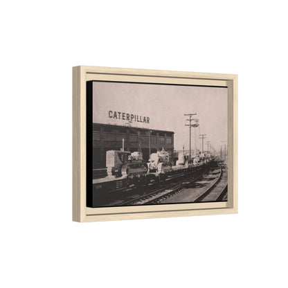 Vintage Crawler Track Assembly Line | Framed Photo Art on Matte Canvas
