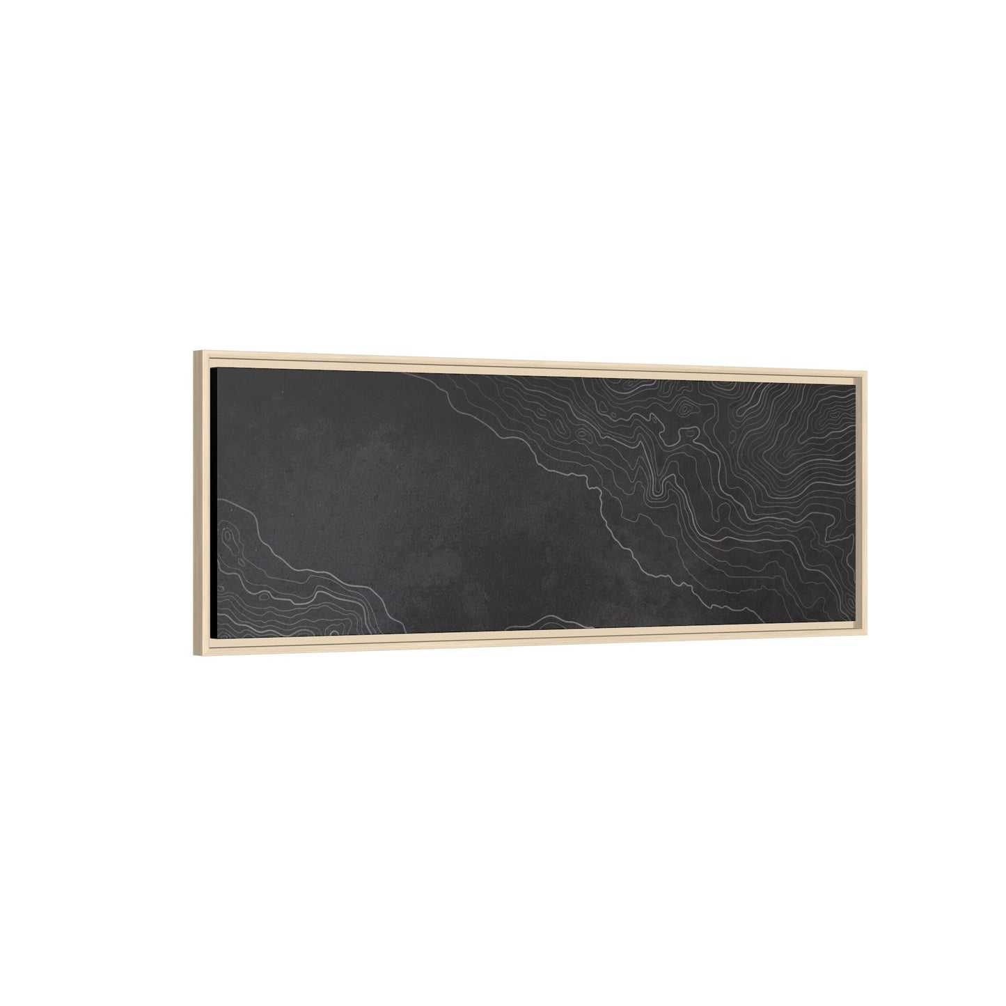 Minimalist Topographic Graphic Art - Framed Canvas
