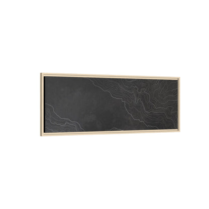 Minimalist Topographic Graphic Art - Framed Canvas
