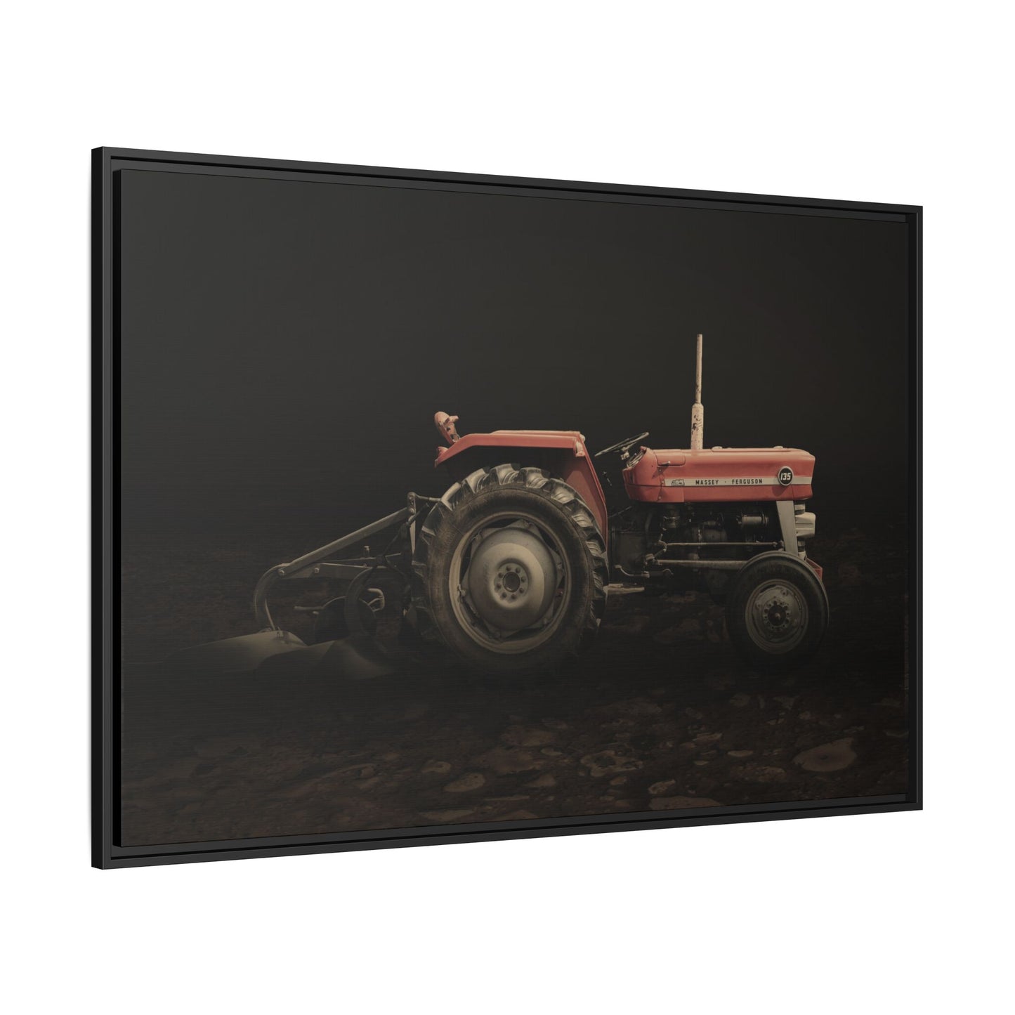 Vintage Massey 135 with Plow Photo Wall Art on Canvas