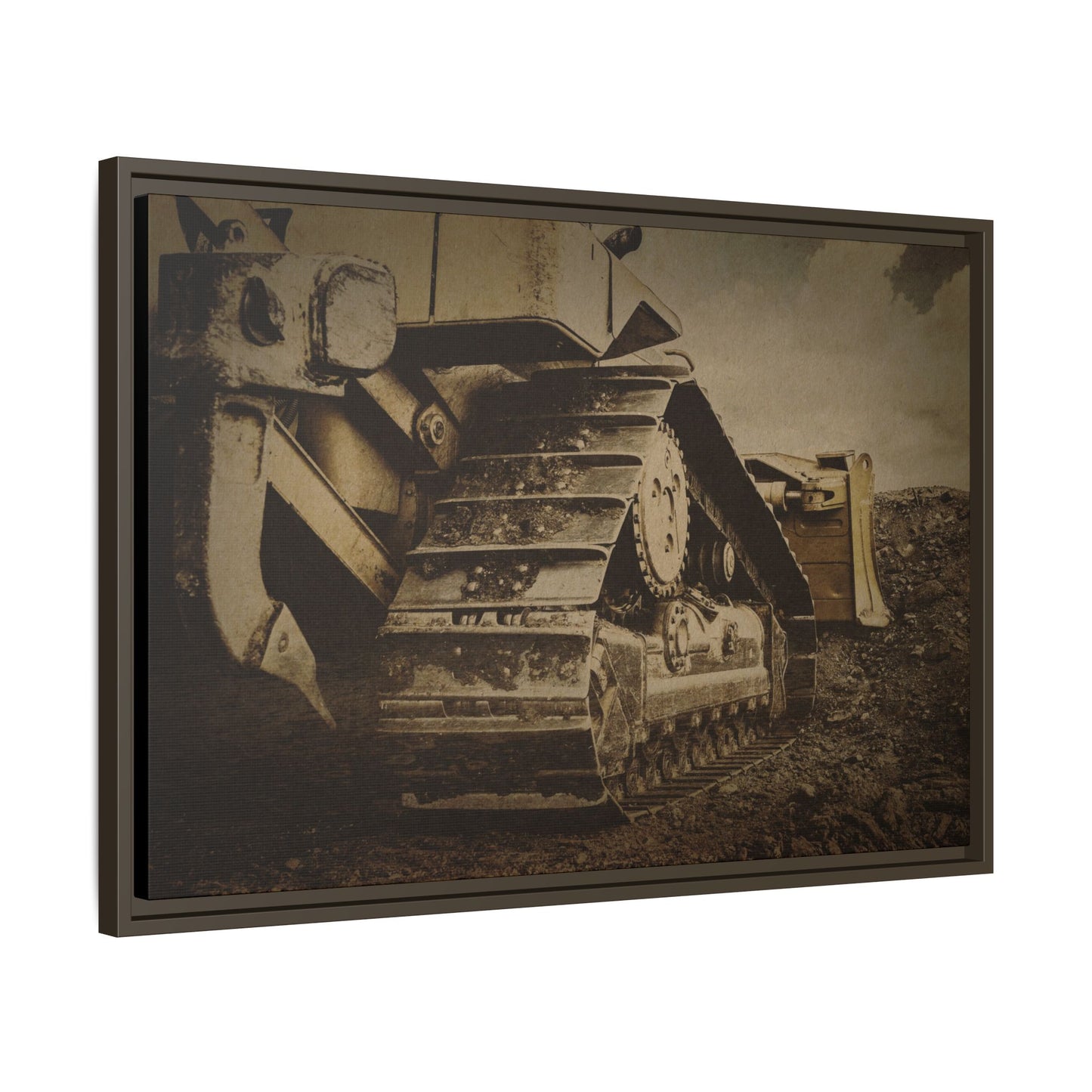 Rocky Dozer Horizon | Framed Wall Art on Stretched Canvas