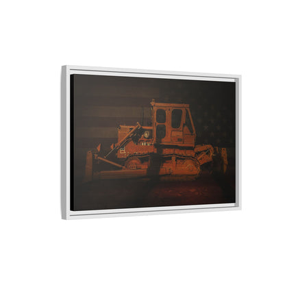 Patriotic D8H Classic Dozer | Framed Wall Art on Stretched Canvas