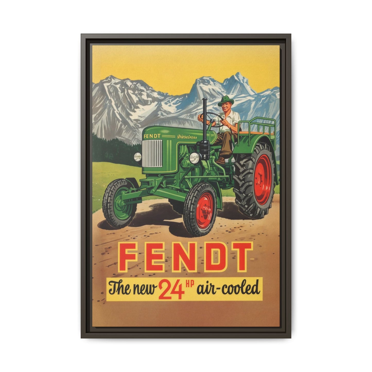 Vintage Fendt Air Cooled 24 Advertisement- Vintage Wall Art on Framed Canvas