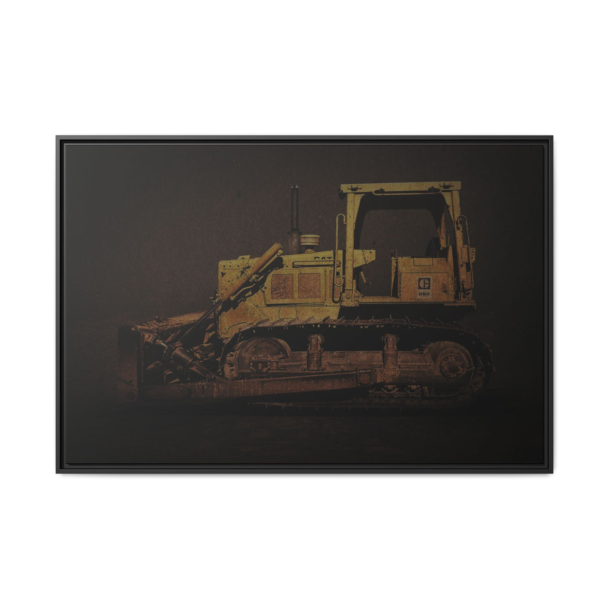 Classic D6D Dozer | Framed Wall Art on Stretched Canvas