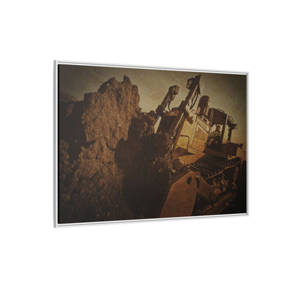 Big Dirt D8 Dozer Action| Gold | Framed | Wall Art on Stretched Canvas
