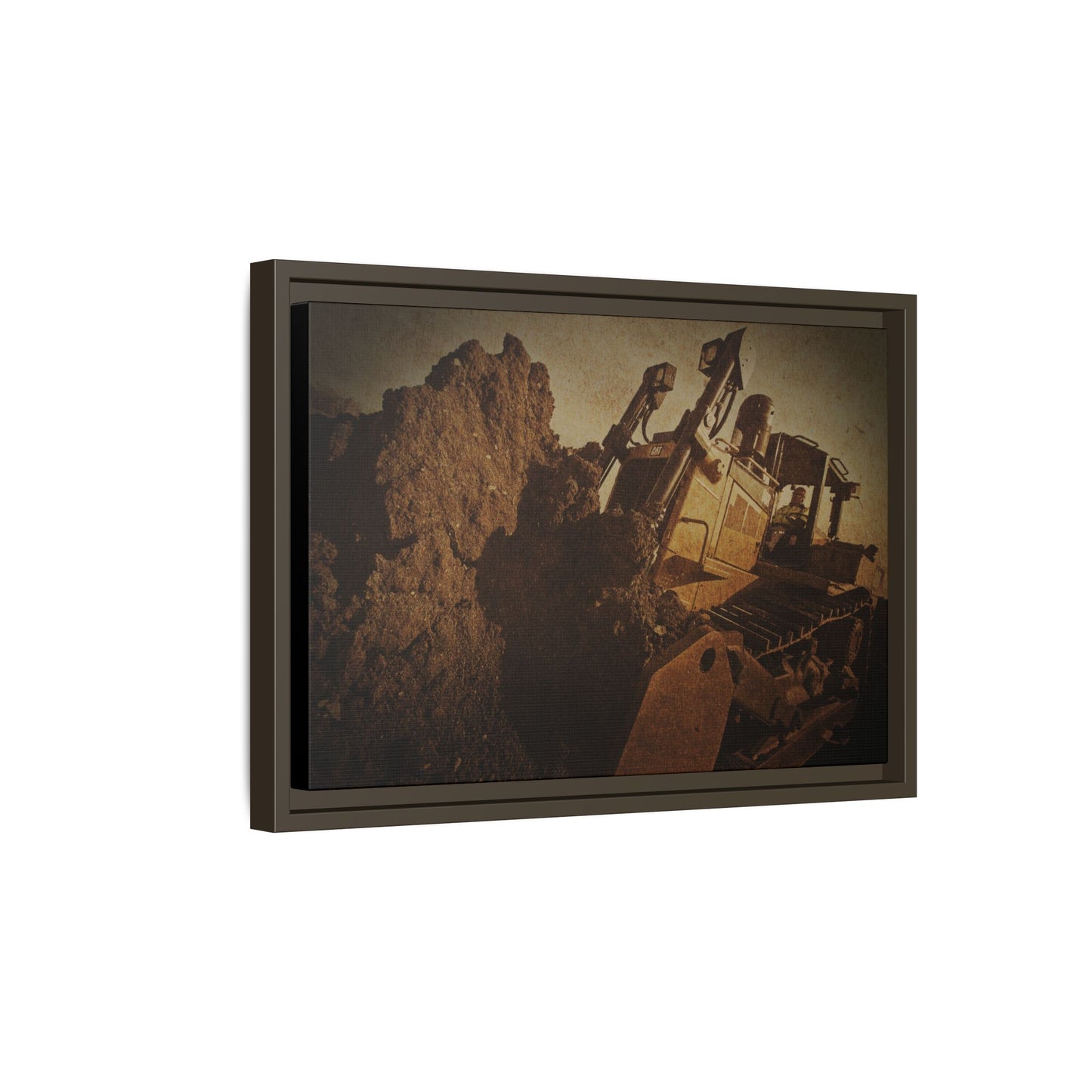 Big Dirt D8 Dozer Action| Gold | Framed | Wall Art on Stretched Canvas