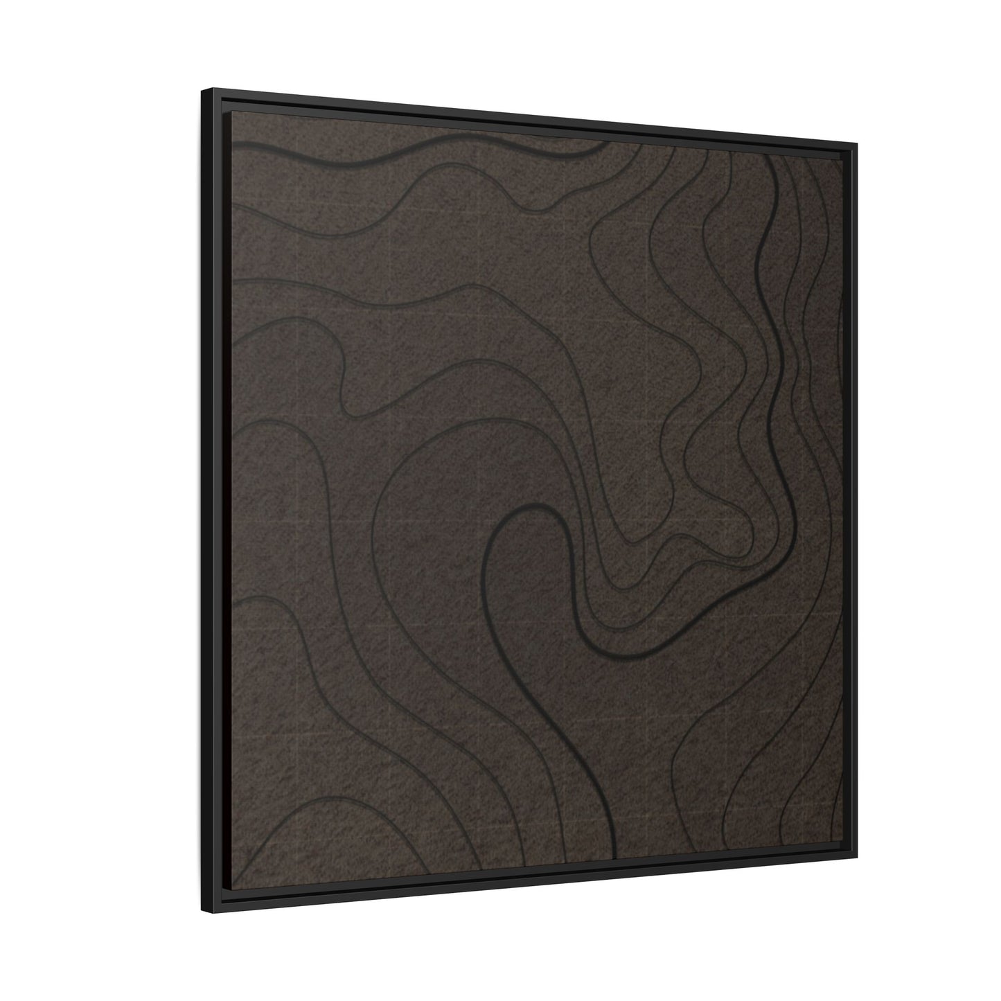 Abstract Topographic Tryptich - Left Panel - Matte Framed Canvas