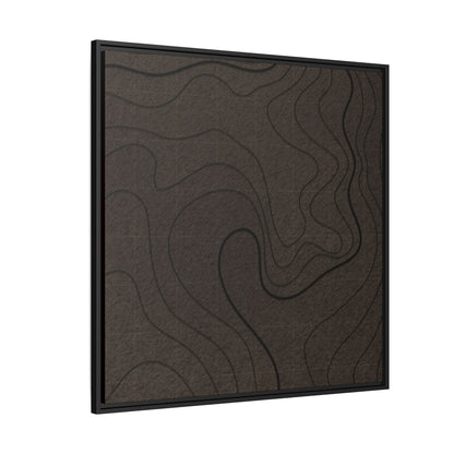 Abstract Topographic Tryptich - Left Panel - Matte Framed Canvas